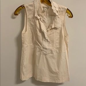 J Crew | Cream Lace Collared Tank